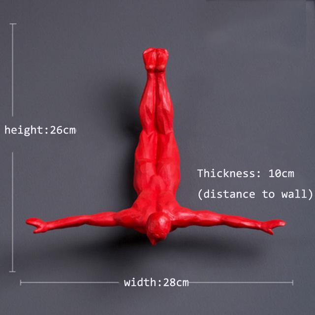 Nordic Bungee Jumping Man Resin Wall Hanging Decoration Living Room Background Creative Gift Colorful Young Boy Figurines Figure