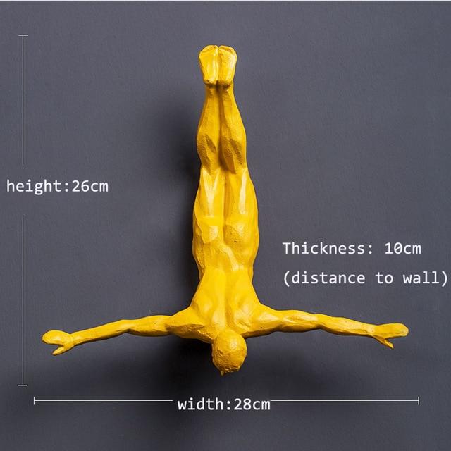 Nordic Bungee Jumping Man Resin Wall Hanging Decoration Living Room Background Creative Gift Colorful Young Boy Figurines Figure