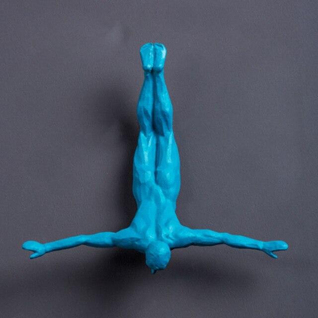 Nordic Bungee Jumping Man Resin Wall Hanging Decoration Living Room Background Creative Gift Colorful Young Boy Figurines Figure