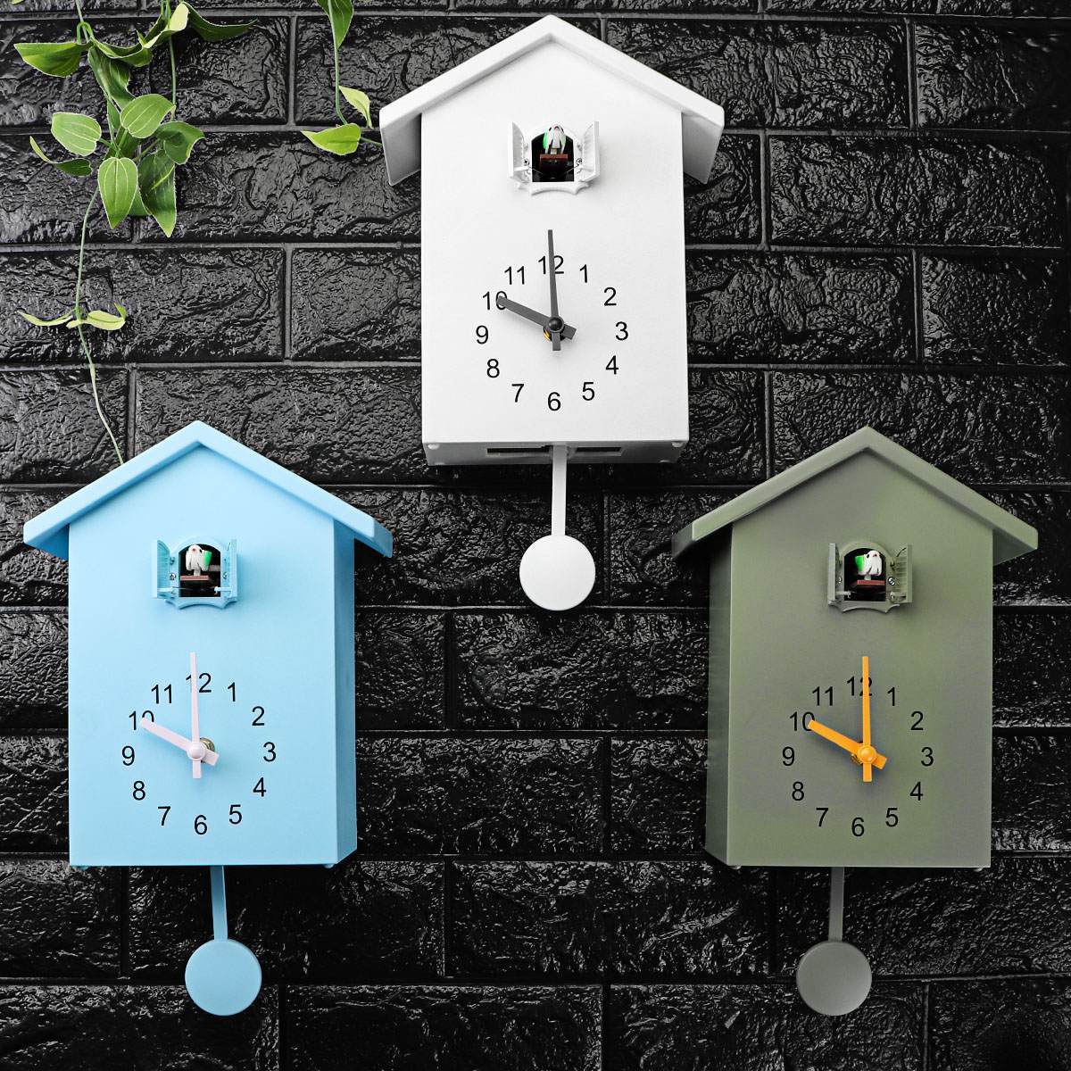 3 Colors Cuckoo Quartz Wall Clock Modern Bird Home Living Room Hanging Watch Horologe Clocks Timer Office Home Decoration Gifts