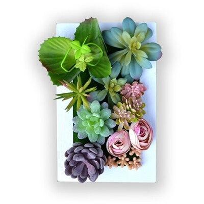 Artificial Fake Plants Decor  3d Wall Hanging Simulation  Succulent Green Plant Flowers Wall Decoration Home Indoor Wall Bedroom