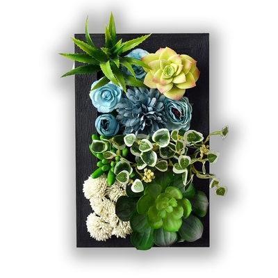 Artificial Fake Plants Decor  3d Wall Hanging Simulation  Succulent Green Plant Flowers Wall Decoration Home Indoor Wall Bedroom