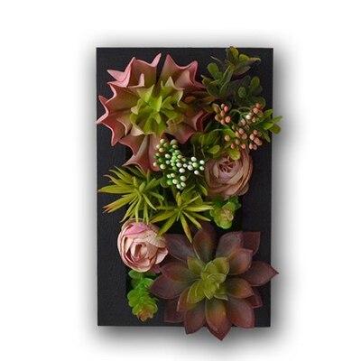 Artificial Fake Plants Decor  3d Wall Hanging Simulation  Succulent Green Plant Flowers Wall Decoration Home Indoor Wall Bedroom