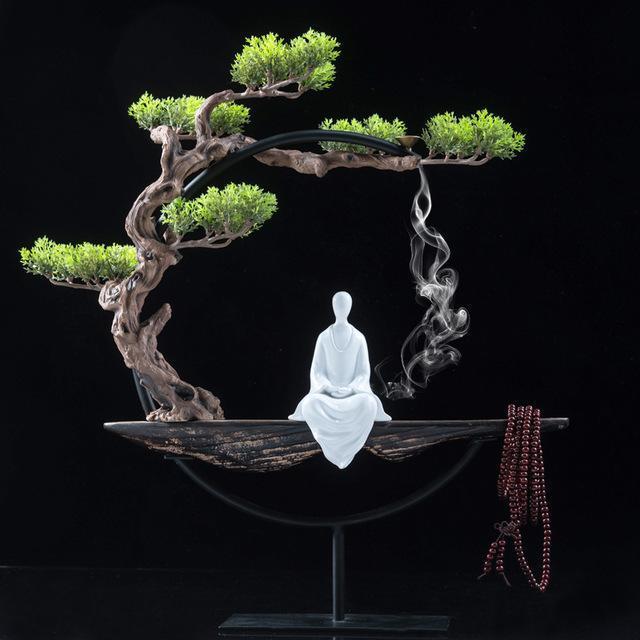 Chinese Zen Home Decoration Ornaments Fragrant Crafts Creative Fog Pine - Buddha Statue Sculpture Living Room Home Decorations