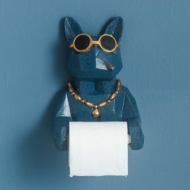 3D Animal Dog Statue Sculpture Wall Decor Tissue Holder Home Decoration Accessories Bathroom Hang Figurine Roll Paper Tissue Box