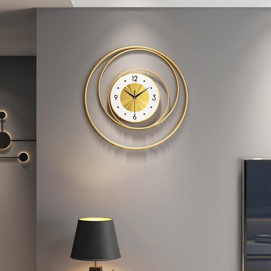 Large Nordic Modern Design Wall Clock Decor Minimalist Metal Gold Wall Clock Living Room Creative Wand Klok Home Watch JJ60WC