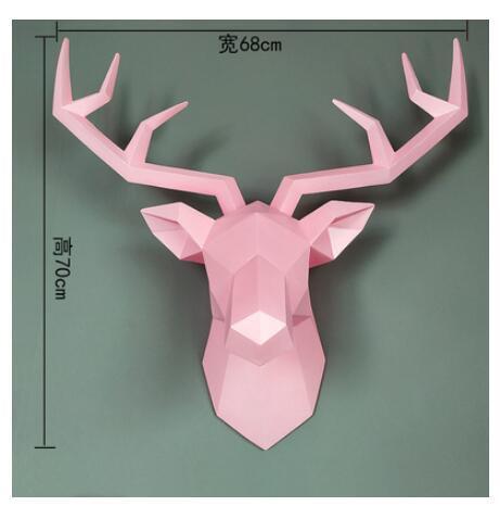 Large Size 4 Color Available New Geometry 3D Animal Deer Head Wall Decoration Head Resin Wall Ornament Xmas Gift Creative Gift