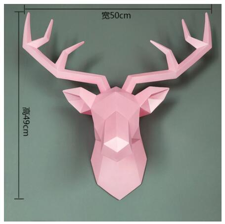 Large Size 4 Color Available New Geometry 3D Animal Deer Head Wall Decoration Head Resin Wall Ornament Xmas Gift Creative Gift