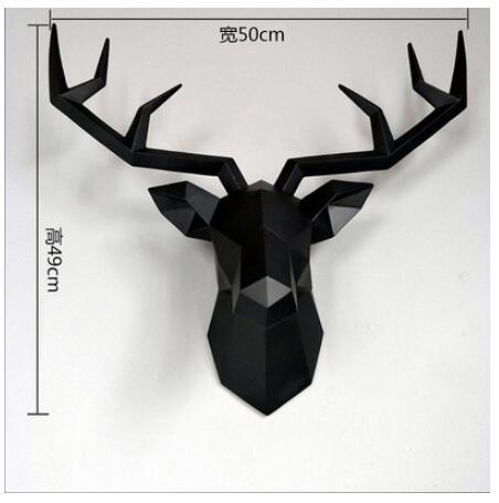 Large Size 4 Color Available New Geometry 3D Animal Deer Head Wall Decoration Head Resin Wall Ornament Xmas Gift Creative Gift