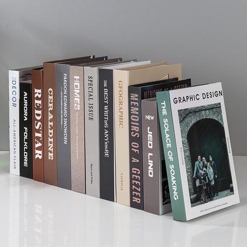 12-200 Creative Modeling Adornment Props Modern Fake Books Simulation Books Living Room TV Cabinet Books Furnishing Accessories