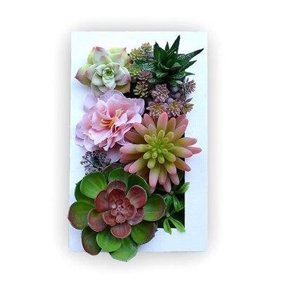 Artificial Fake Plants Decor  3d Wall Hanging Simulation  Succulent Green Plant Flowers Wall Decoration Home Indoor Wall Bedroom