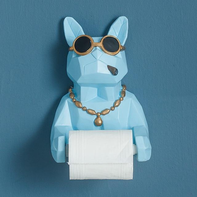 3D Animal Dog Statue Sculpture Wall Decor Tissue Holder Home Decoration Accessories Bathroom Hang Figurine Roll Paper Tissue Box