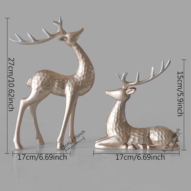 Cerf porte-bonheur créatif en résine | Style nordique 3D, géométrie solide, ornements d'artisanat pour décoration, Figurines de bureau